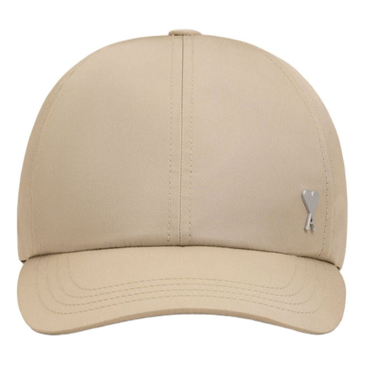 AMI SS26 Beige Nylon Ami De Coeur Stud Cap 'Taupe Beige' UCP268-PA0037-A036