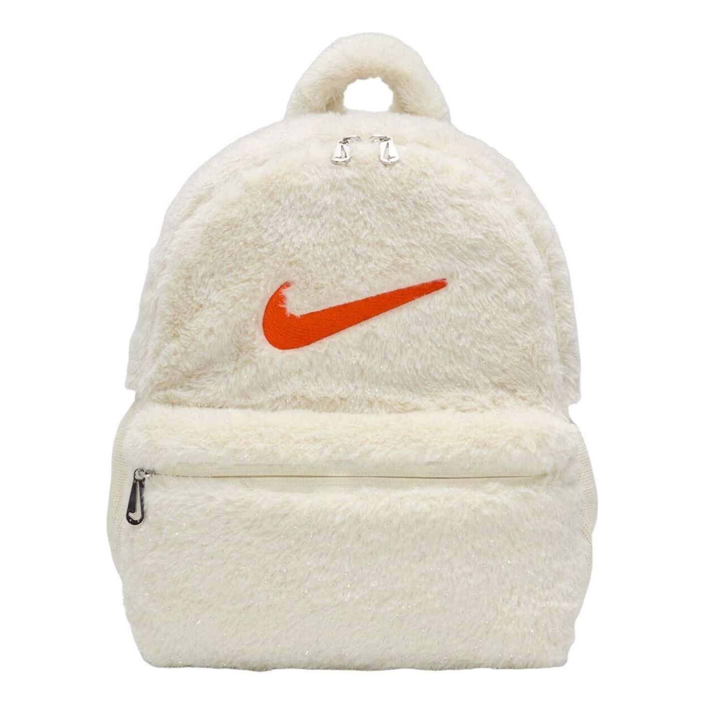 (GS) Nike Faux Fur 11L Backpack 'Coconut Milk Safety Orange' FZ1330-113