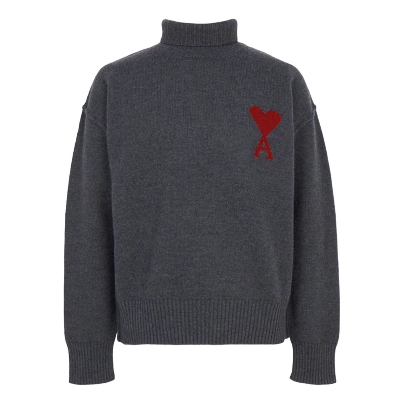 AMI Turtleneck Knitwear T-Shirt 'Gray' UKS839-018-084