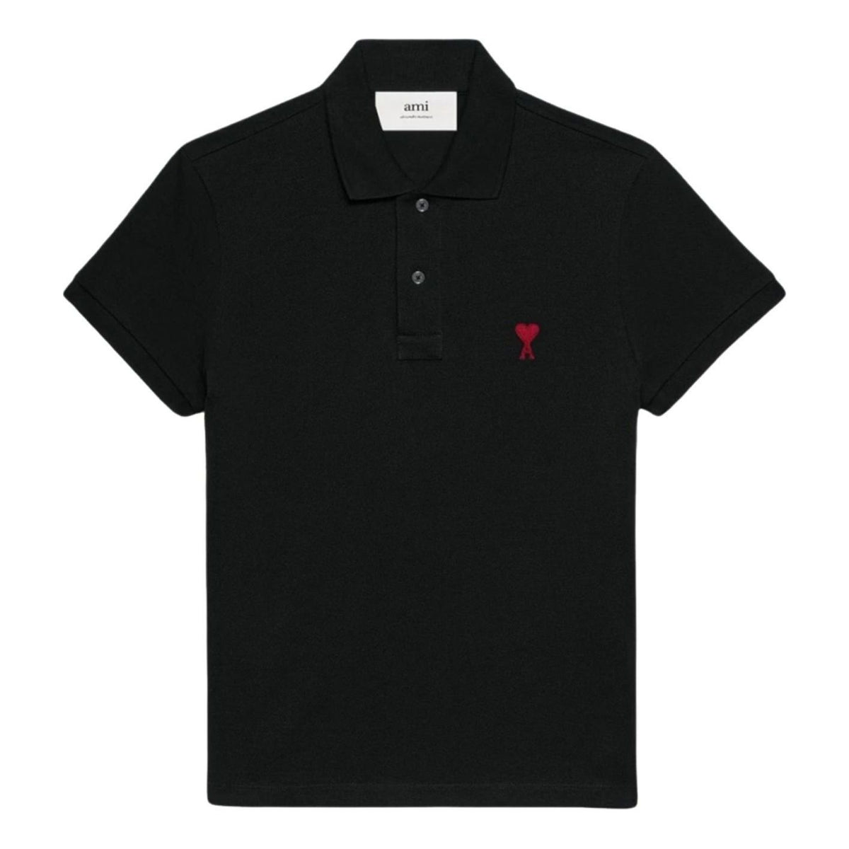 AMI Small Heart Logo Polo Shirt 'Black' BFUPL001-760-001