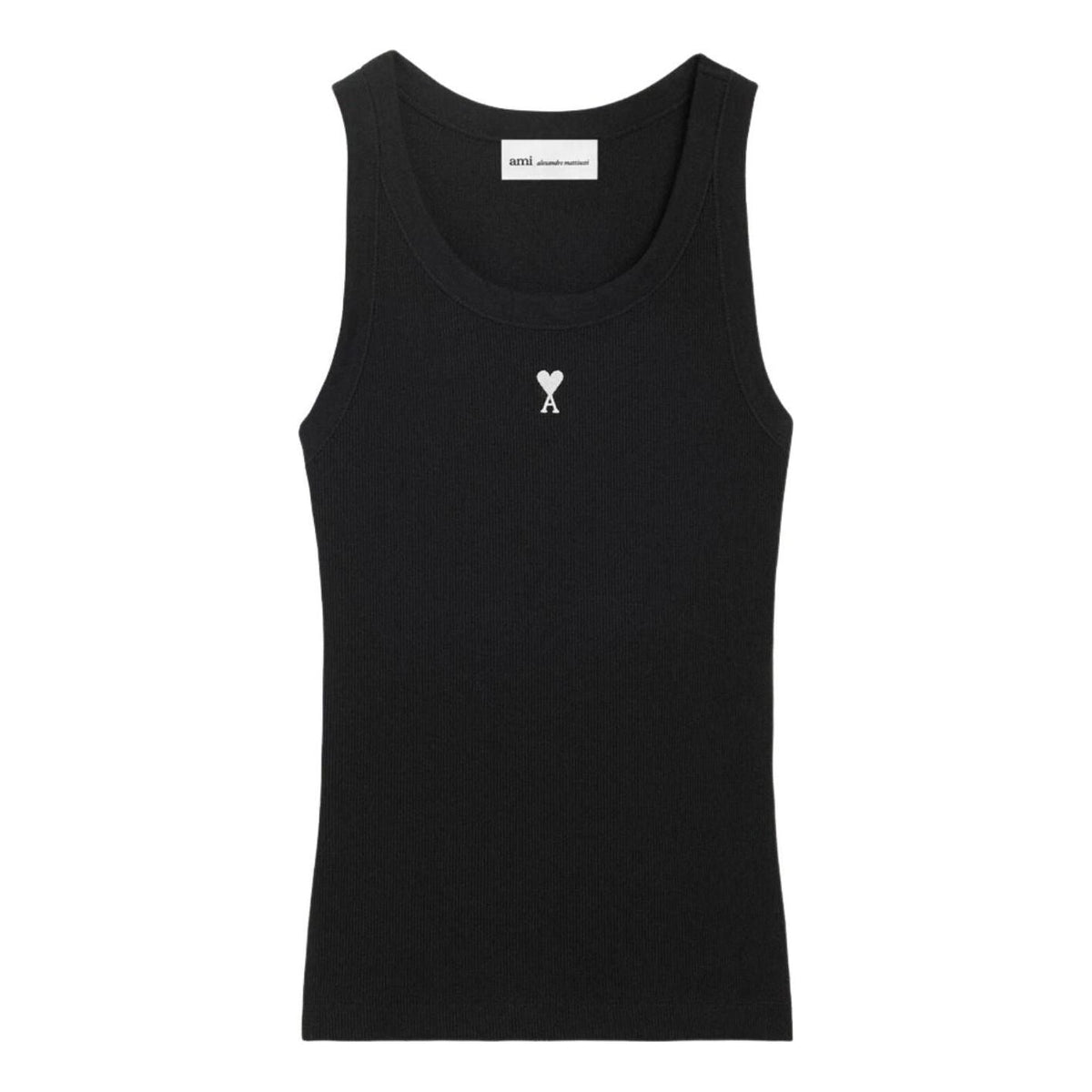 (WMNS) AMI Small Heart Logo Cotton Tank Top 'Black White Cream' FTP811-JE0117-045