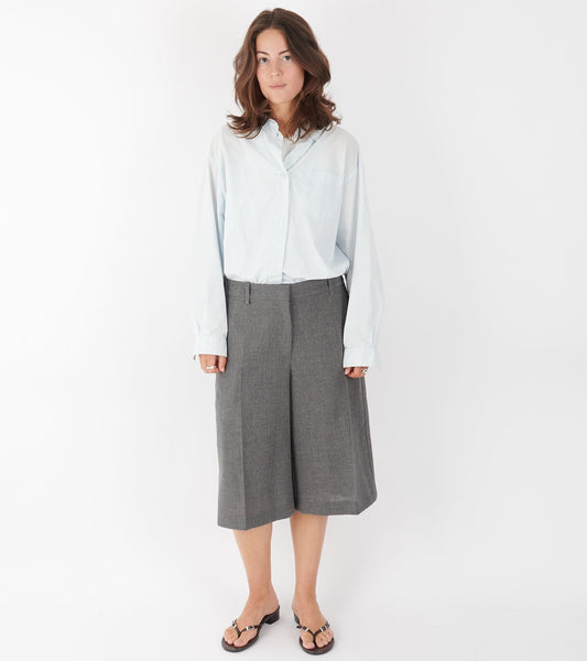 Open Wool Canvas Trousers Grey