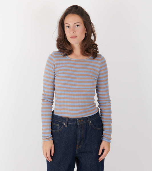 101 Rib Broadway Camel/Light Blue