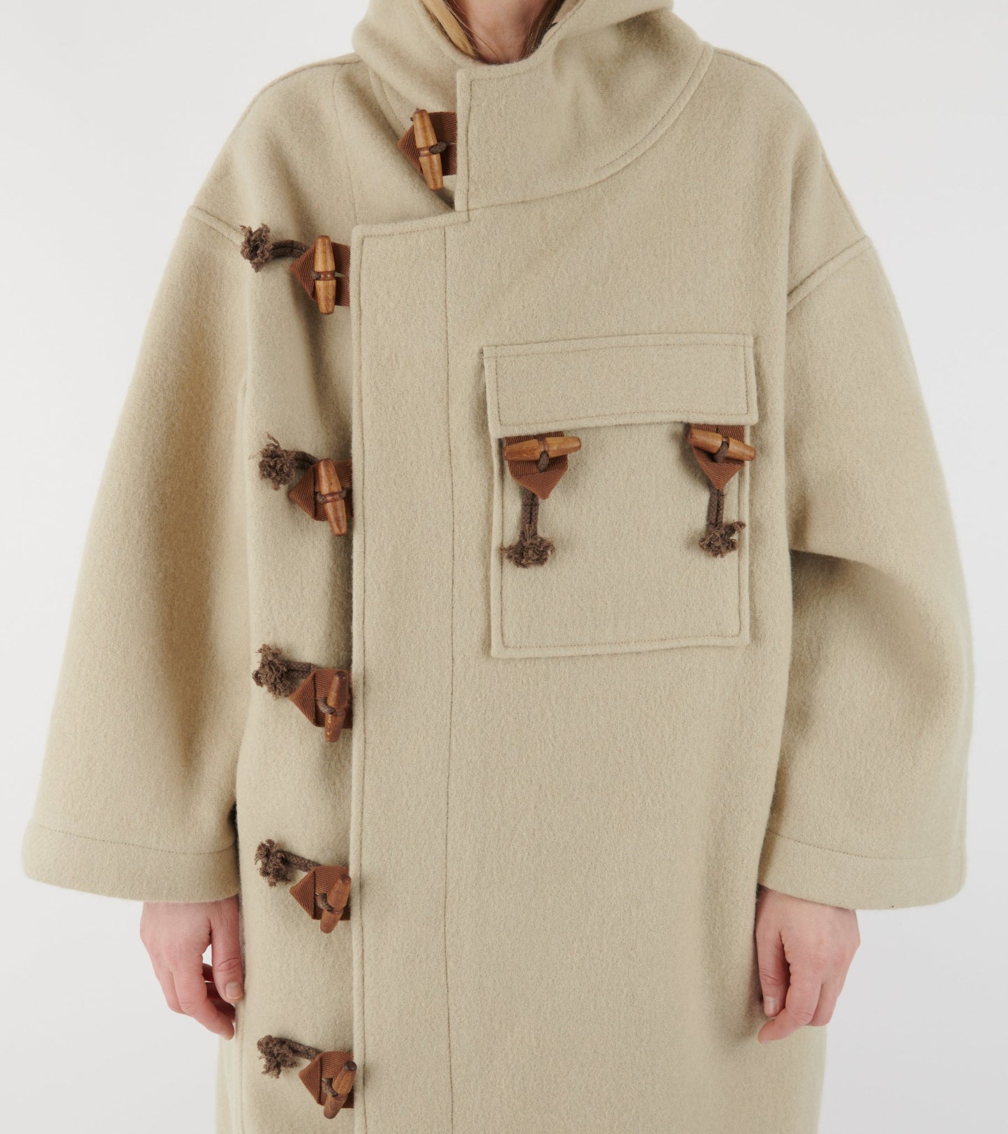 Klippan Boiled Wool Duffle Coat Oatmeal