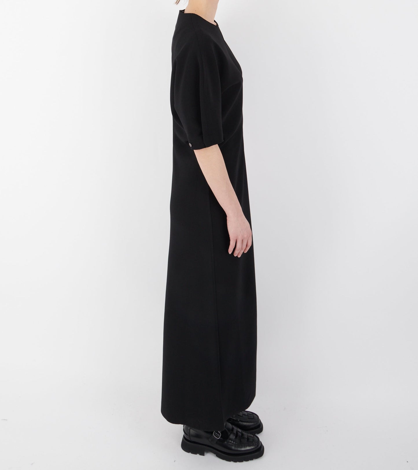 Lay2 Half-sleeve Dress Black