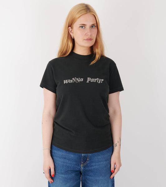 Wanna Party T-shirt Washed Black