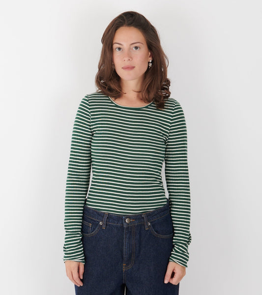 101 Rib NPS Stripes Bottle Green/Ecru