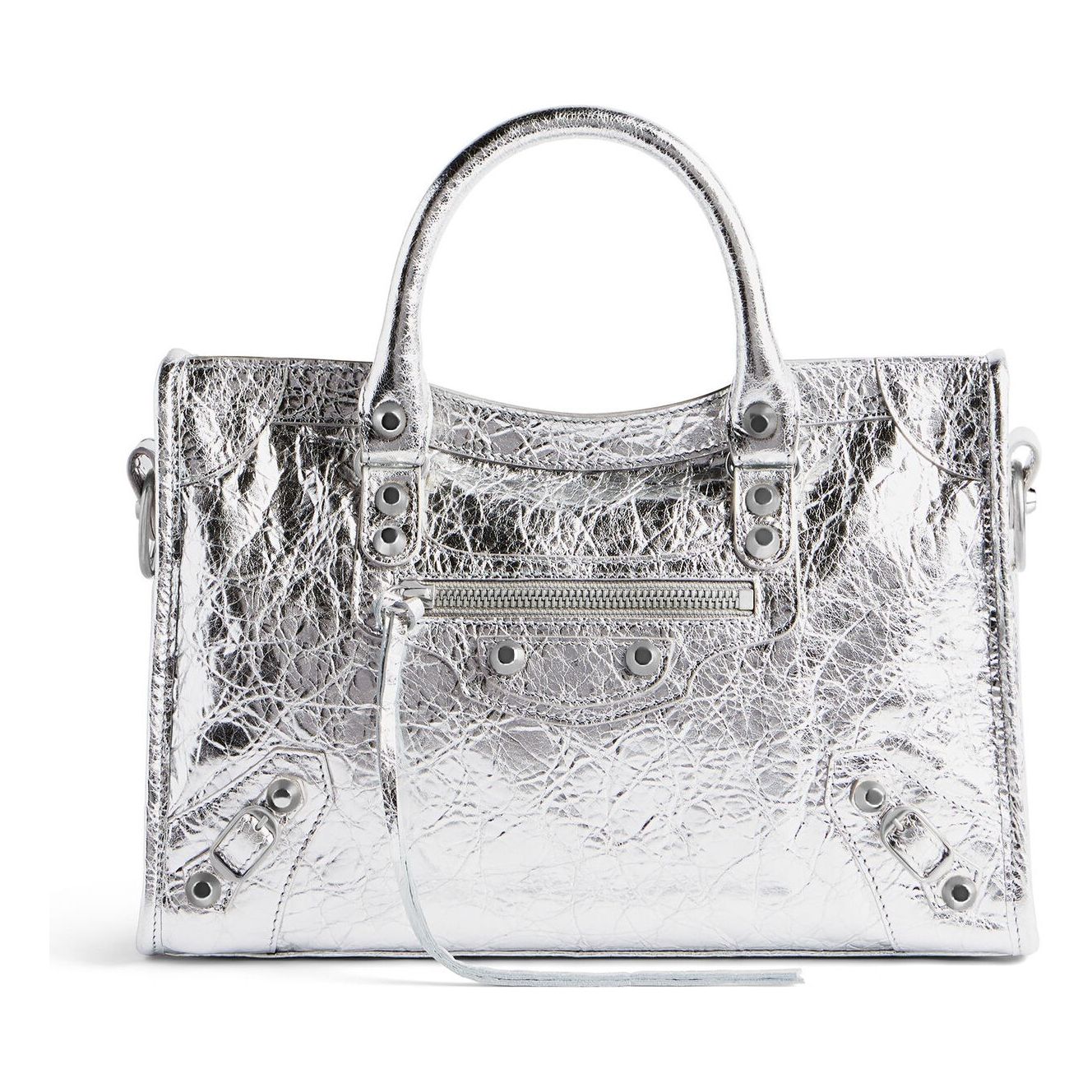 (WMNS) Balenciaga Le City Small Bag Metallized 'Silver' 7977892AA9R8122