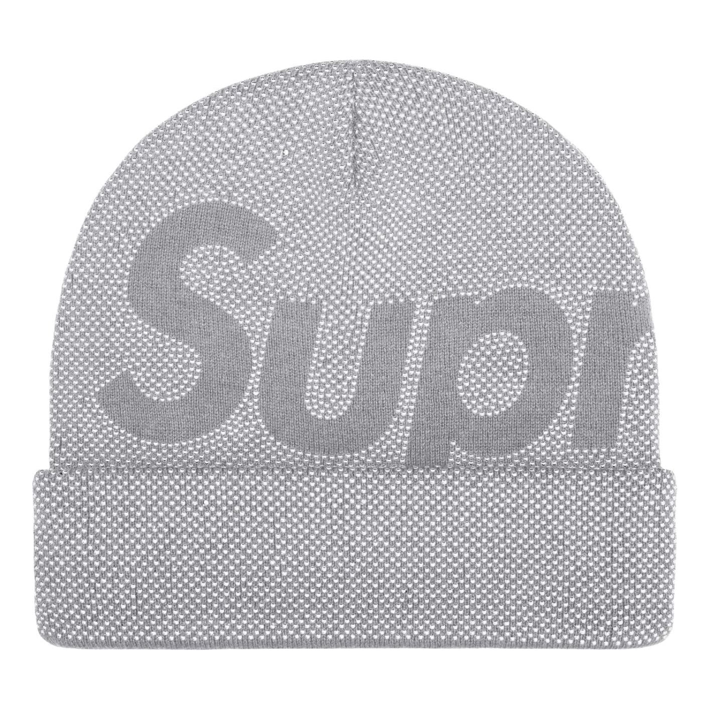 Supreme FW25 Studded Knockout Big Logo Beanie 'Heather Grey' SUP-FW25-1098-GRY
