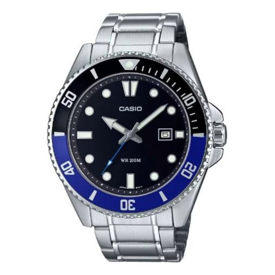 CASIO MDV-107D-1A2V 'Silver Black' MDV-107D-1A2