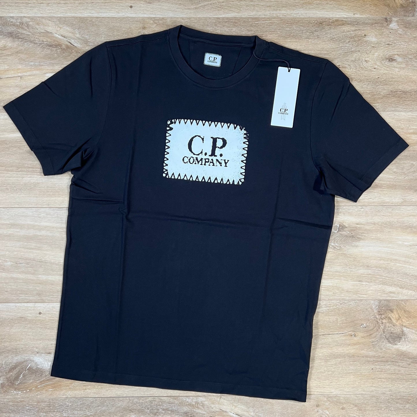 C.P. Company Stitch Block Logo T-Shirt in Black