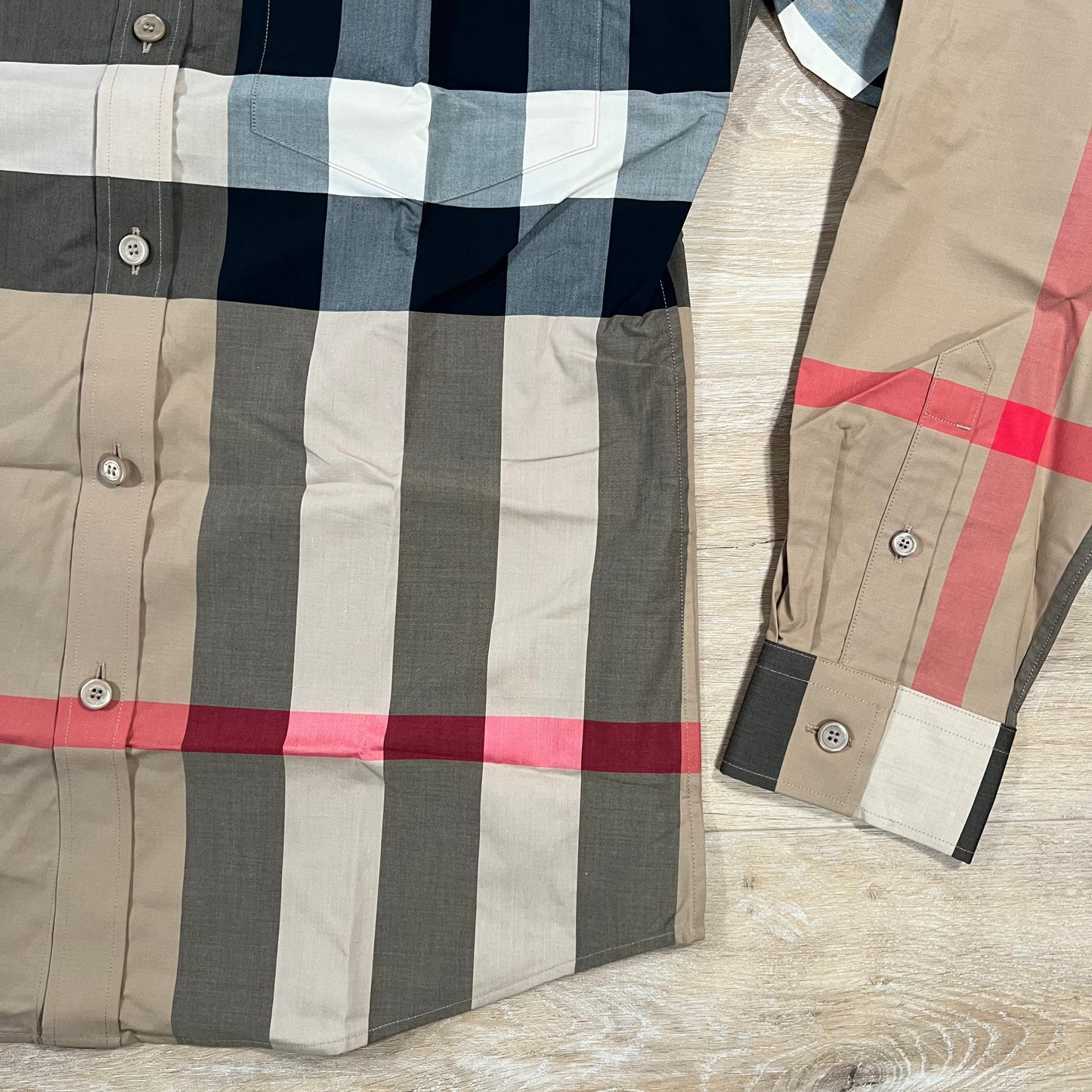 Burberry Slim Fit Check Cotton Shirt in Archive Beige