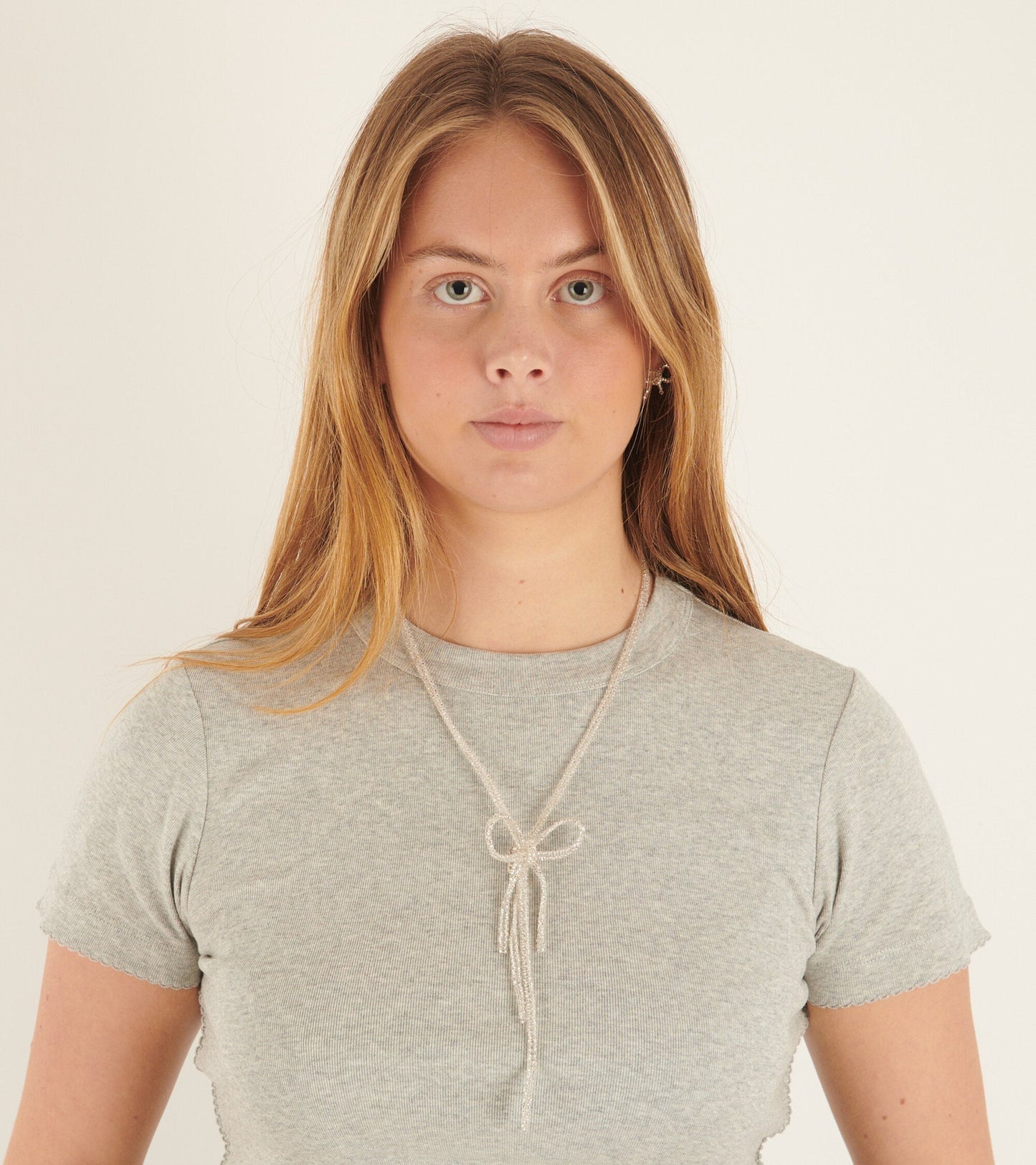 Bow Tie Bolo Necklace Silver