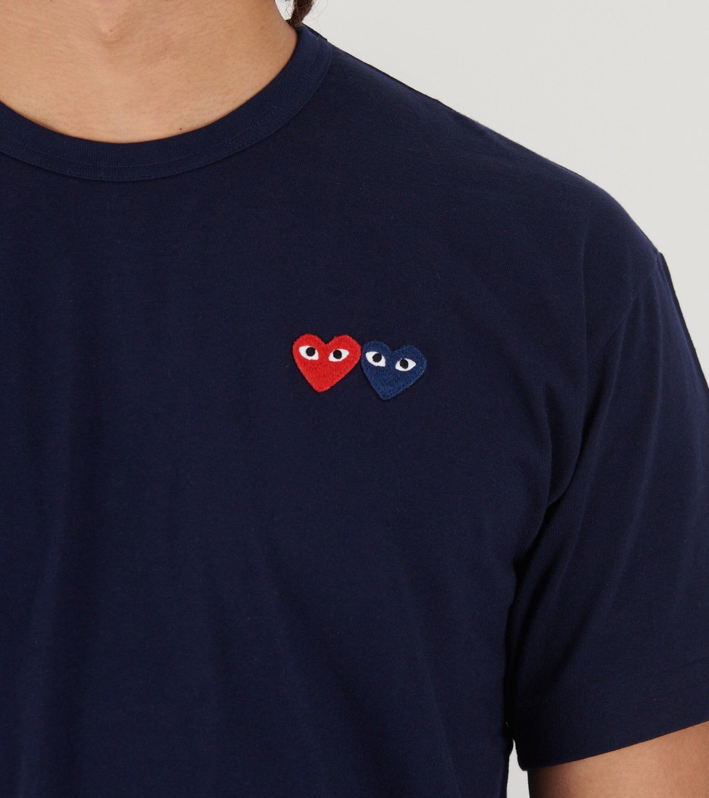 U Double Heart T-shirt Navy