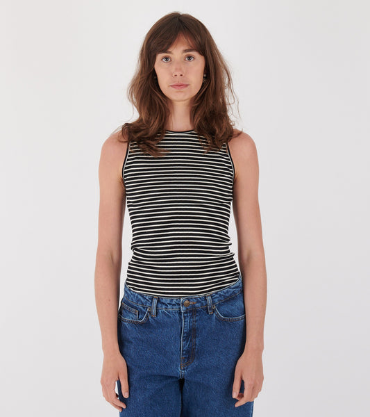 101 Tank Top Black/Ecru