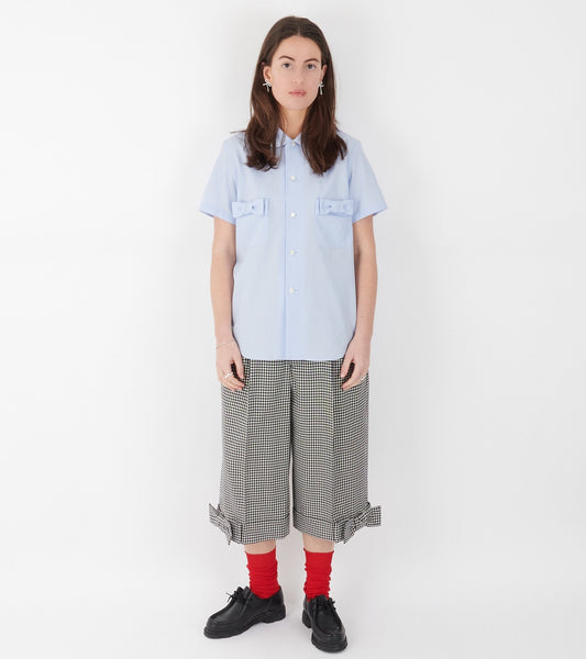 Checkered Long Bow Shorts Black/White
