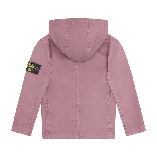 Stone Island Junior Pink Dyed Hooded Overshirt