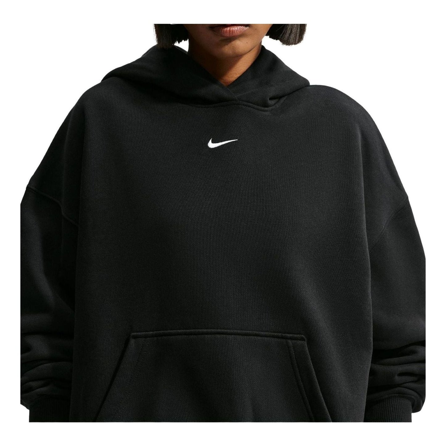 (WMNS) Nike Studio Fleece Medium Weight Hoodie 'Total Black Sail' IM8502-001