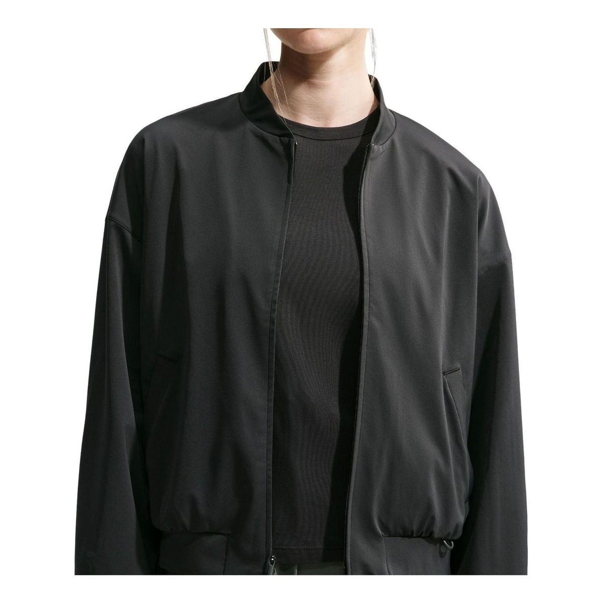 (WMNS) Nike 24.7 PerfectStretch Dri-FIT UV Protection Oversized Bomber Jacket 'Black Dark Smoke Grey' IO2405-010