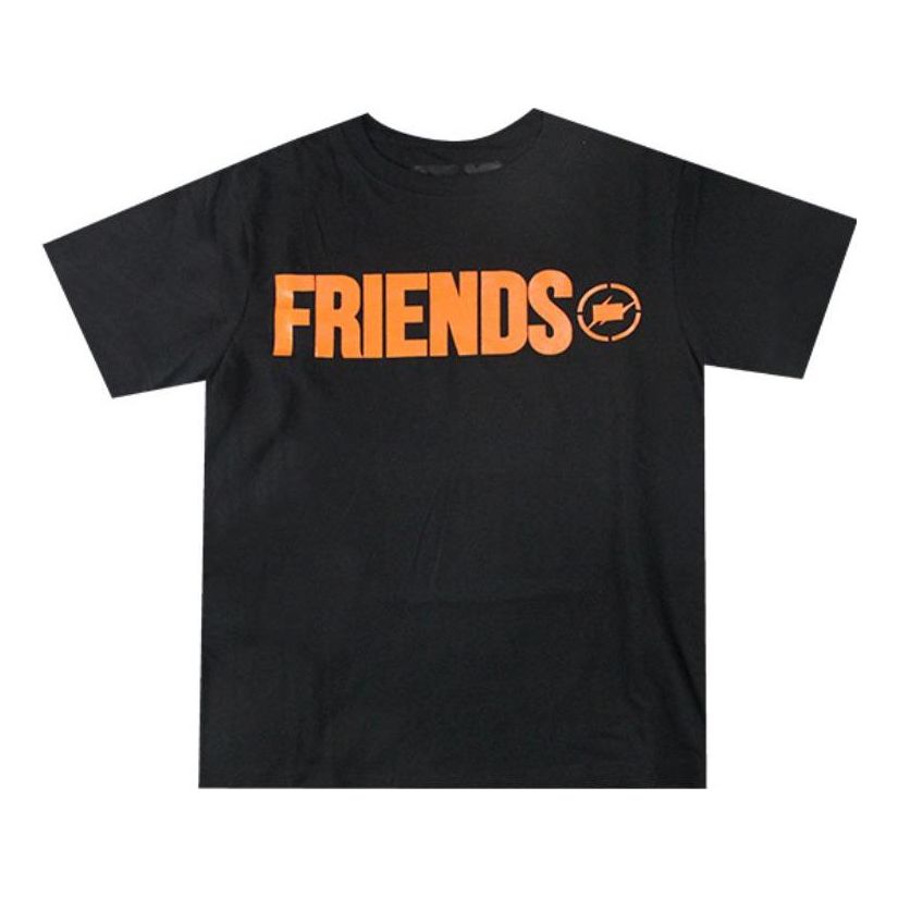 VLONE x Fragment Design Crossover Flash Large Logo Short Sleeve Couple Style Black VLTE17FW005
