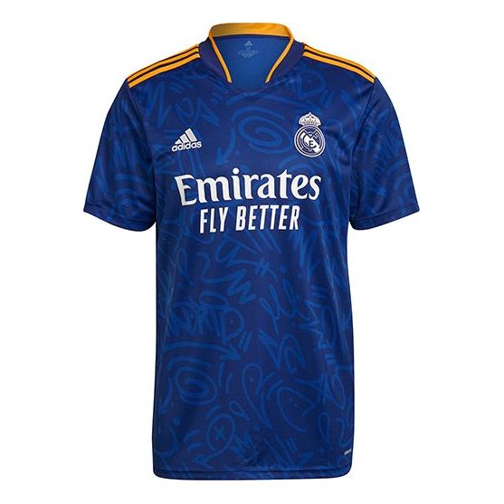 Men's adidas Training Sports Tournament Short Sleeve Soccer/Football SW Fan Edition Real Madrid Away Blue H40942