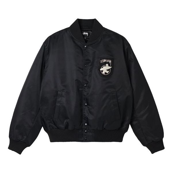 Stussy Unisex Surfman Stadium Bomber Jacket Black 115580