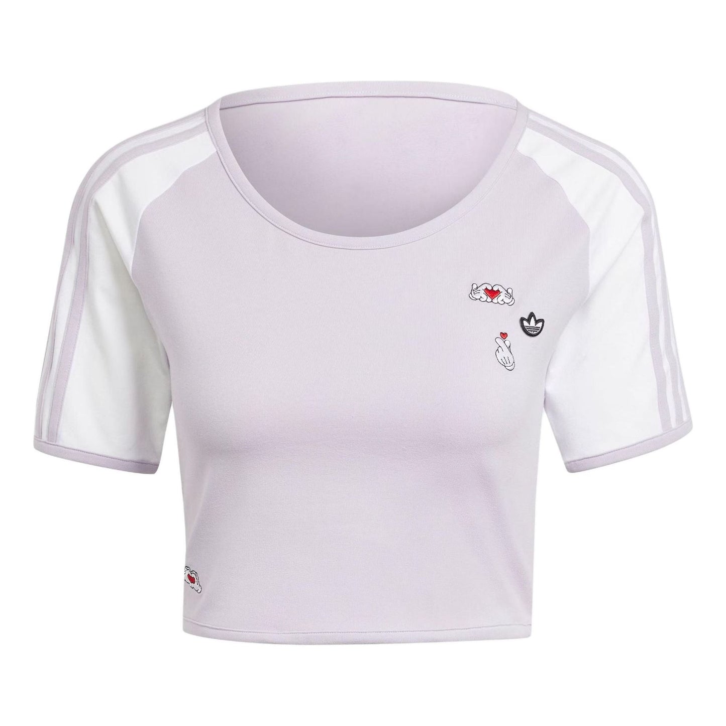 (WMNS) adidas Originals x Mickey Mouse 3-Stripes Icon For Her Baby T-Shirt Asia Sizing 'Purple' IY2269