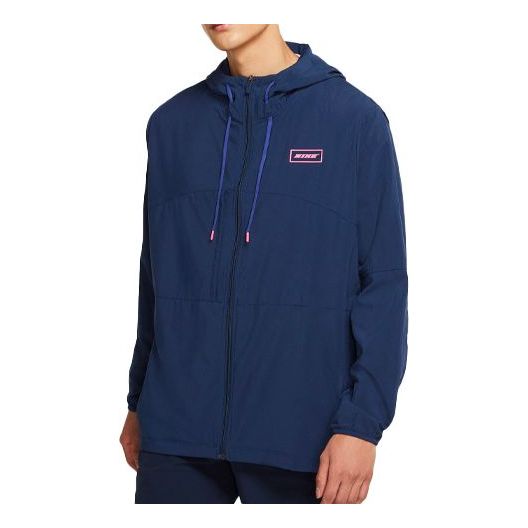 Nike Sport Clash Cardigan Sports Training Hooded Jacket Navy Blue Dark CZ1491-410
