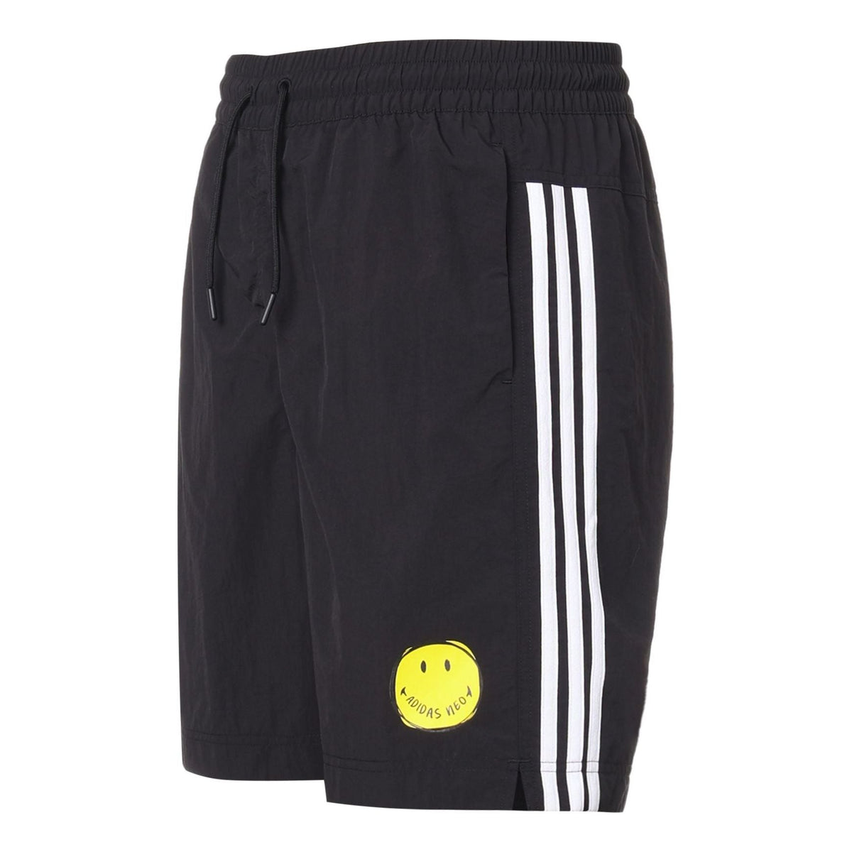 adidas neo M Smly Shorts Smiling Face Printing Stripe Sports Black GP5786