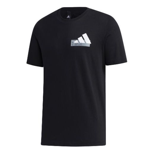 adidas Mh Gfx T Bos logo Printing Sports Round Neck Short Sleeve Black GH4419