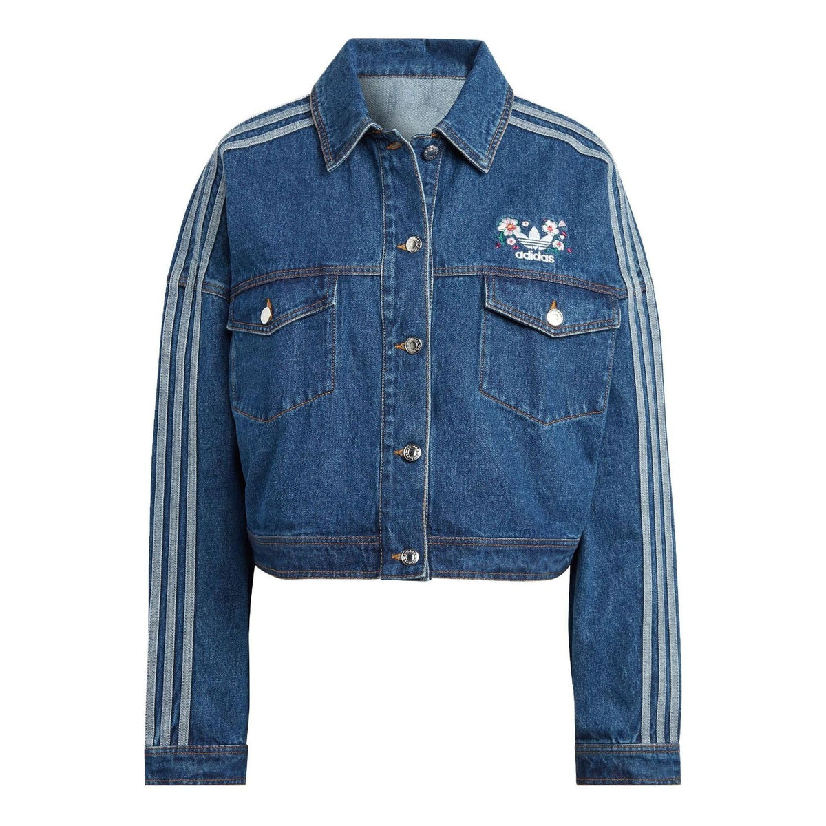 (WMNS) adidas Originals Logo Denim Jacket 'Blue Indigo' IP3767