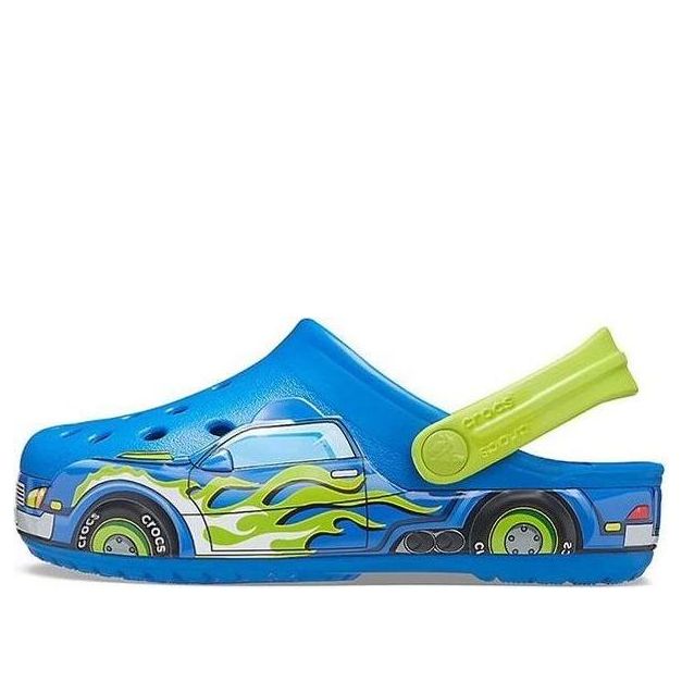 (PS) Crocs Funny Pattern Flat Heel Sports Blue Sandals 207074-4JL