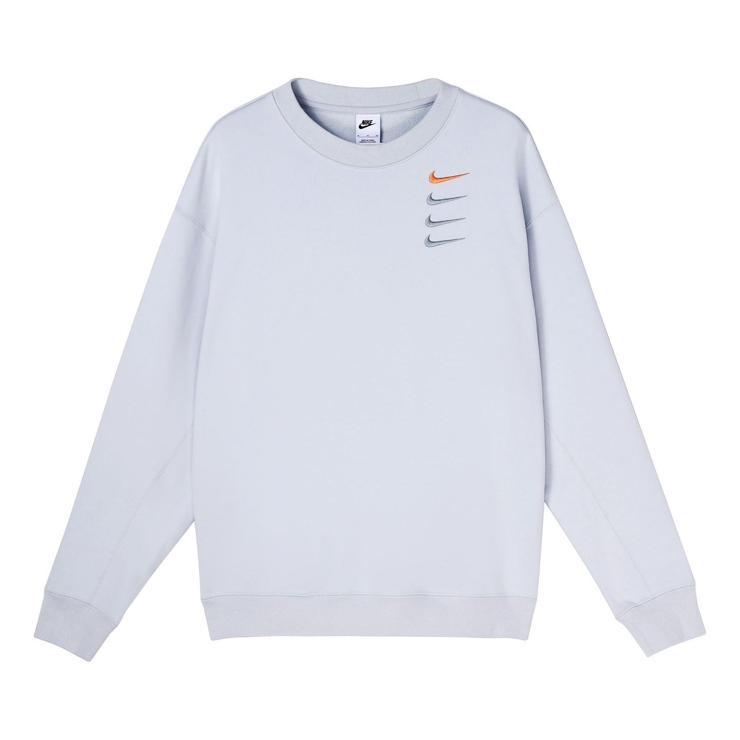 Men's Nike French Terry Swoosh 4 Embroidered Round Neck Sports Pullover Autumn White Gold Color DB9408-043