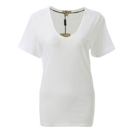 Burberry V-Collar Embroidery SymbolShort-sleeved White 39684491