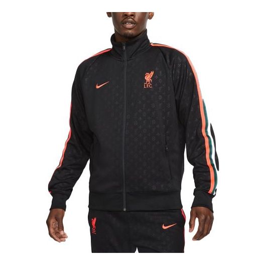 Nike Liverpool N98 Knit Loose Stand Collar Stripe Logo Jacket Black DB2944-010