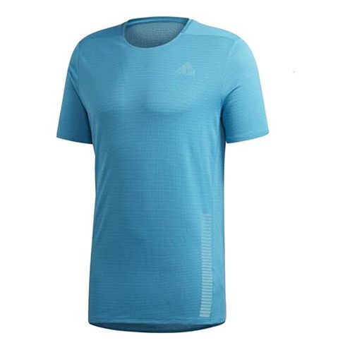 adidas Running Sports Round Neck Short Sleeve Blue FJ1149