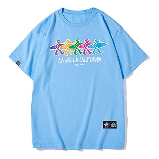 PJ's Vigor Pattern Printing Short Sleeve Unisex Blue 20SSTS1027-P