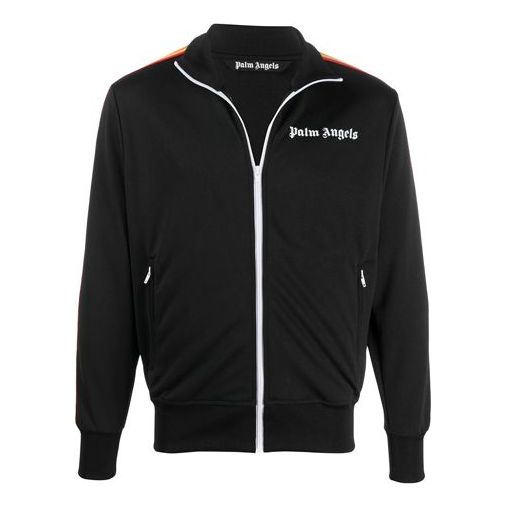 Men's PALM ANGELS logo Printing Sports Jacket Black PMBD001R203840021088