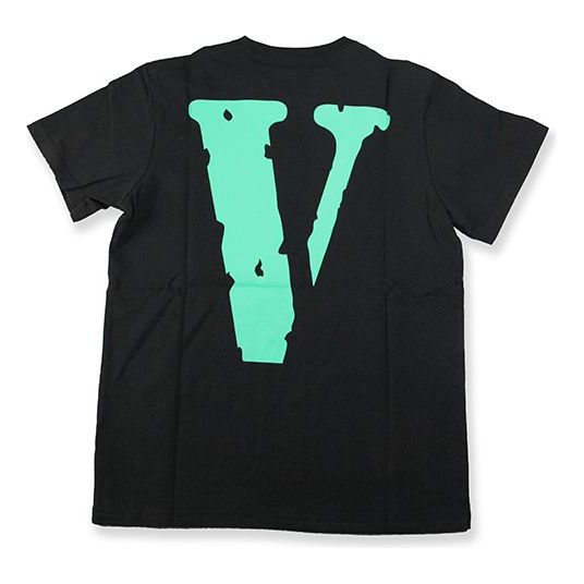 VLONE Friends Back Large Logo Printing Couple Style Short Sleeve Black Green VLTE17SS002-BLK
