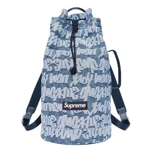 Supreme Fat Tip Jacquard Denim Backpack 'Teal White' SUP-SS22-747