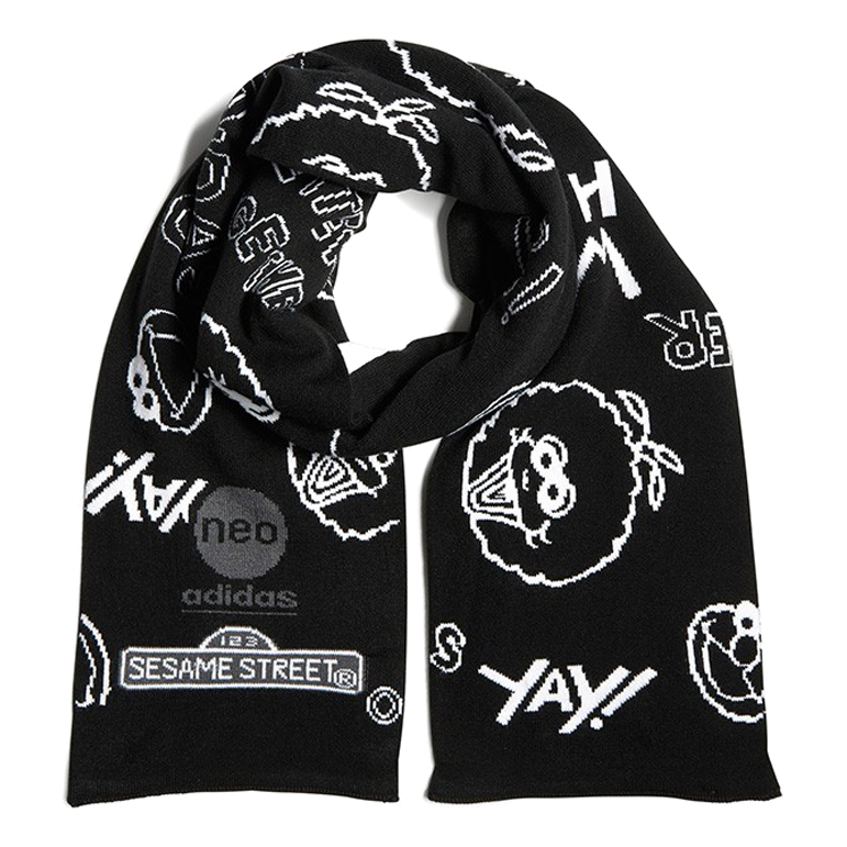 adidas Neo X Sesame Street Scarf 'Black White' HC7217