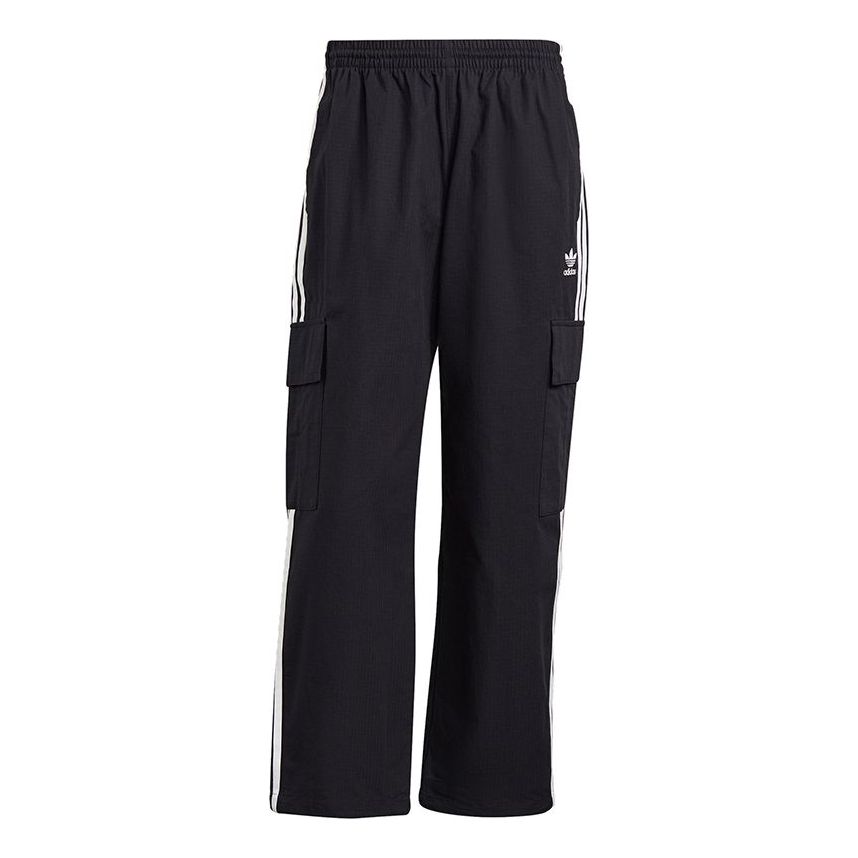 Men's adidas originals 3-stripes Cargo Contrasting Colors Sports Pants/Trousers/Joggers Autumn Black H09117