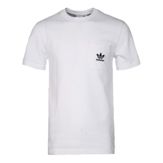 adidas Pocket T-shirt 'White Black' CW5175