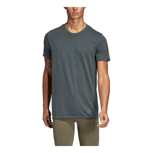adidas Running Training Gym Round Neck Short Sleeve Green DX2144