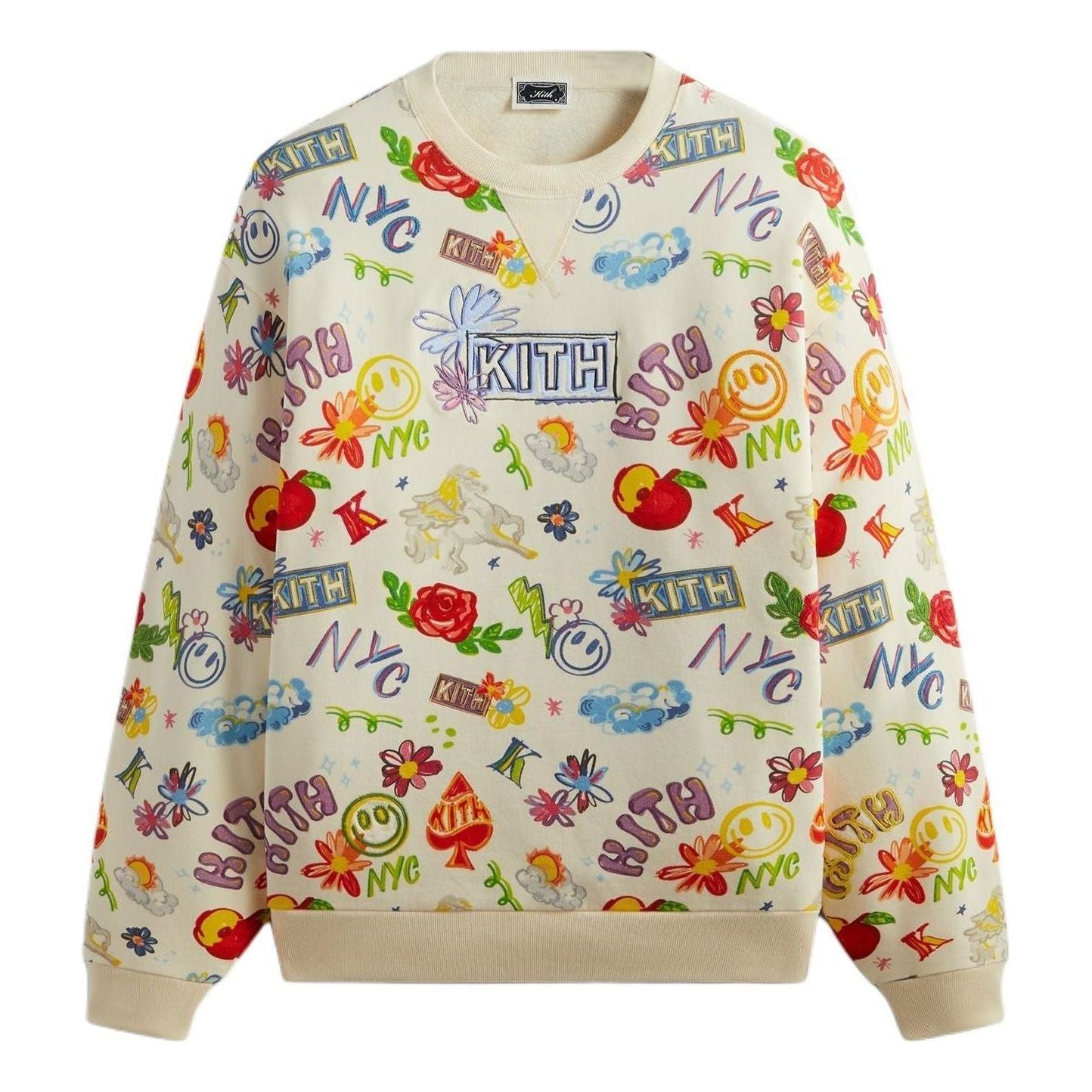 KITH SS24 Sketchbook Nelson Crewneck 'Sandrift' KHM031981-104