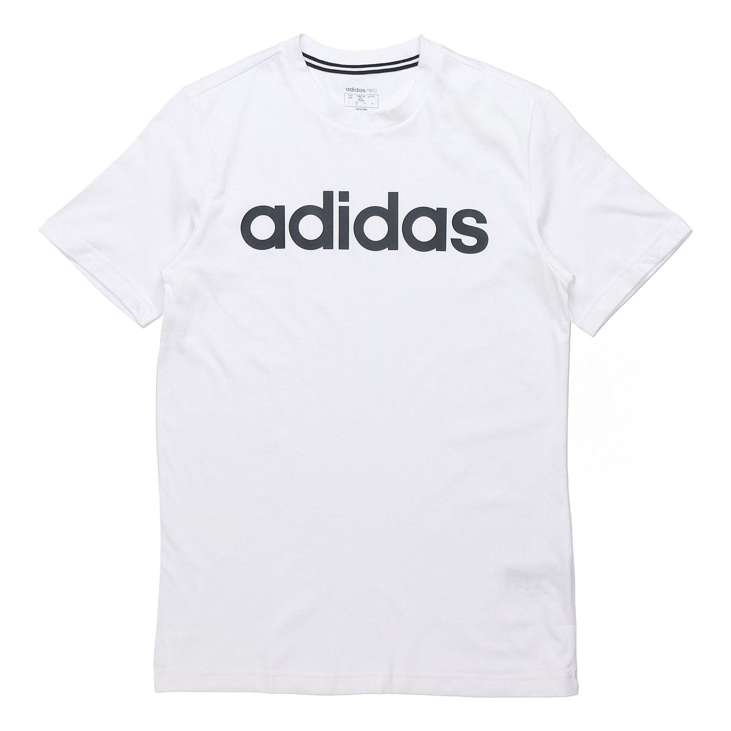 adidas neo M Ce Logo T1 Logo Printing Sports Round Neck Training Short Sleeve White GP4885