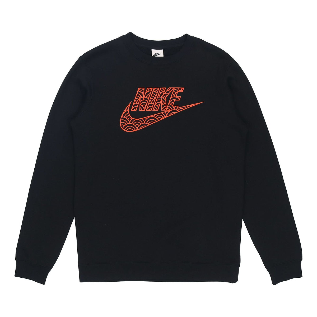 Men's Nike Logo Athleisure Casual Sports Long Sleeves Pullover Round Neck Black DR7829-010