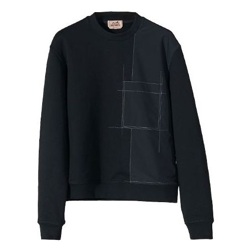 Men's HERMES FW21 Material Straight Loose Sports Navy Blue H167535HA01