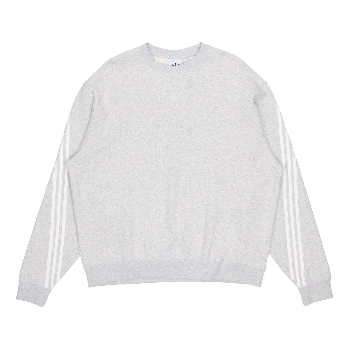 Men's adidas originals Side Stripe Loose Round Neck Pullover Gray FM1520