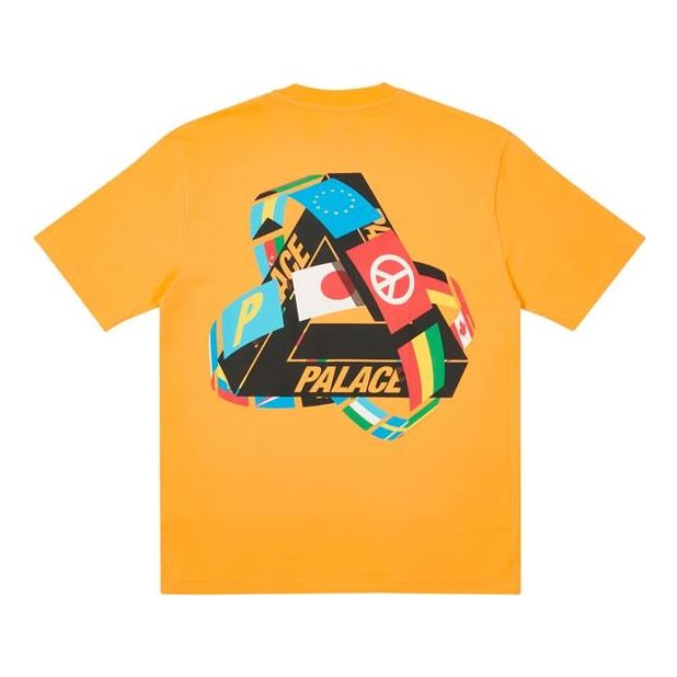 PALACE National Flag Triangle Print Short Sleeve Pattern Printing Orange T-Shirt P20TS096